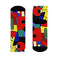 "Picasso's Prism Crew Socks: Boldly Colorful Cubism Textile Designs" - Men and Women Crew Socks Combed Athletic Sports Casual Classic