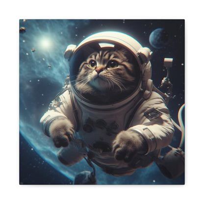 "Space Pet Art" - Framed Canvas Print Colourful Wall Art