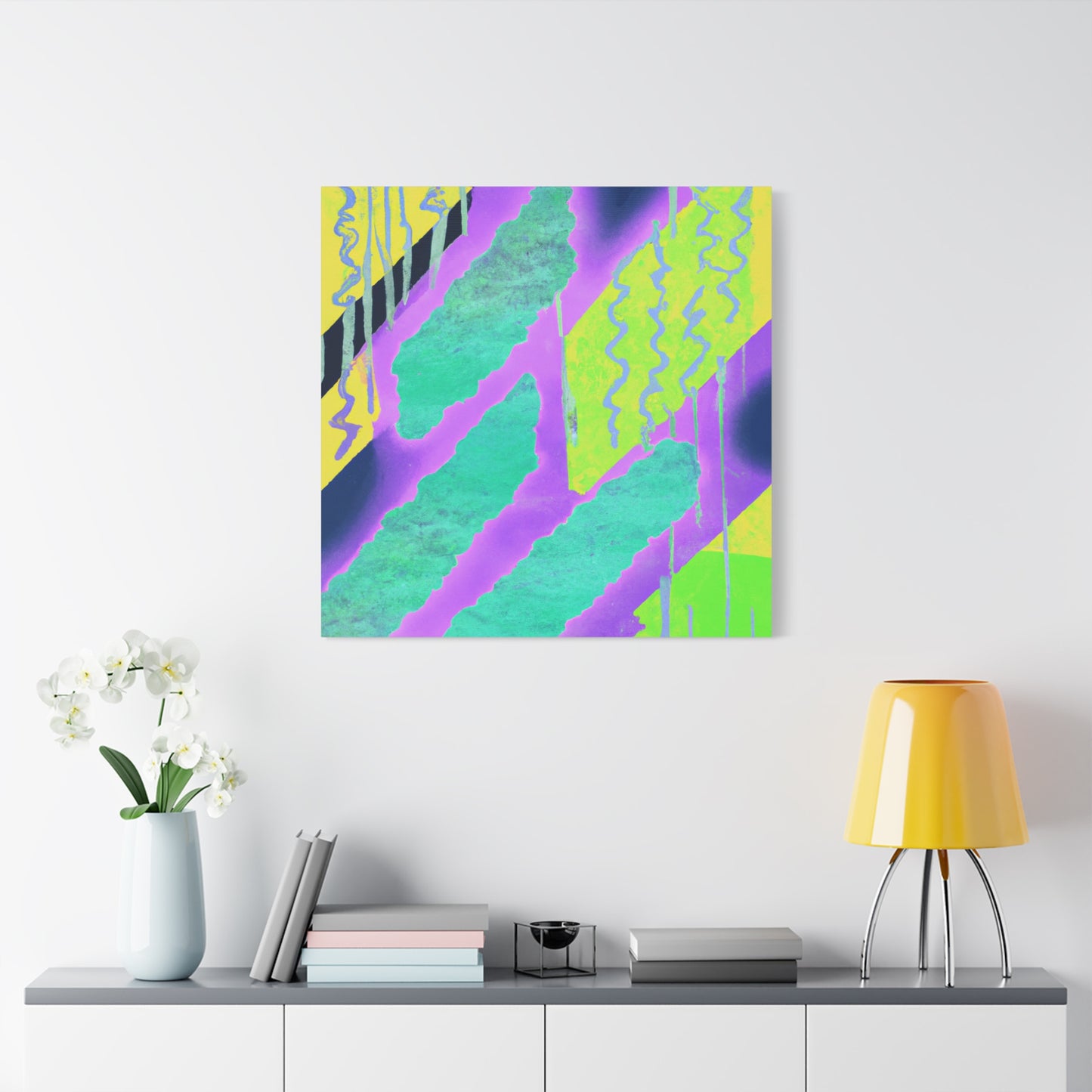 "Emerald Huescape" - Framed Canvas Print Colourful Wall Art