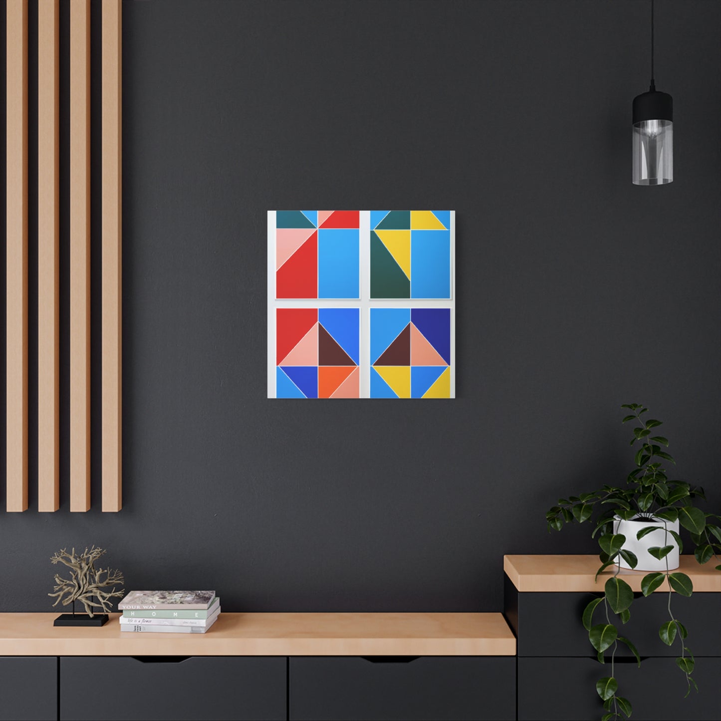 Geometric Triad Art - Canvas