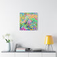 "Fluttering Bazaar Bliss" or "Butterfly Bazaar Fusion" - Framed Canvas Print Colourful Wall Art