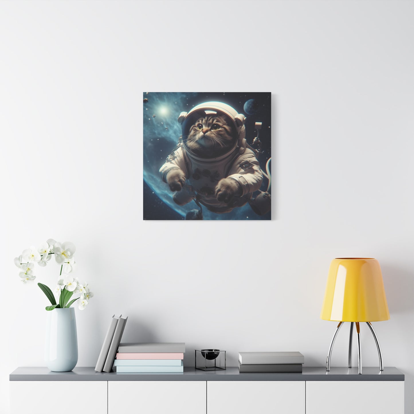 "Space Pet Art" - Framed Canvas Print Colourful Wall Art