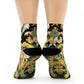 "Golden Royalty Crew Socks: Baroque-Inspired Textile with Intricate Scrolls and Florals" - Men and Women Crew Socks Combed Athletic Sports Casual Classic