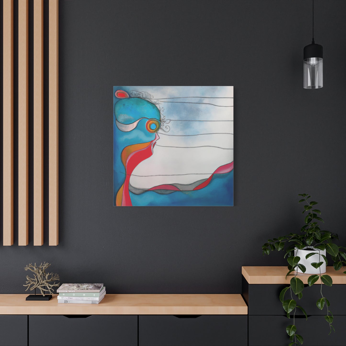 "Emotional Abstraction" - Framed Canvas Print Colourful Wall Art