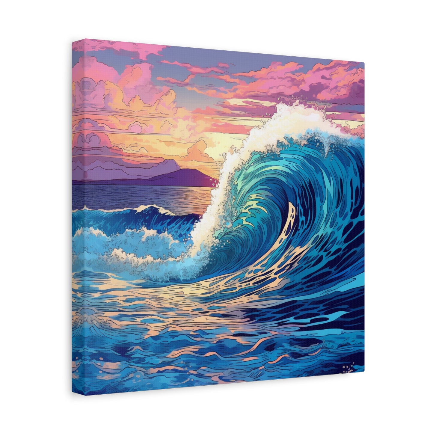 "Oceanic Swell Print" - Framed Canvas Print Colourful Wall Art