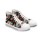 "Introducing the "Dia de los Muertos" High-Top Sneaker: Vibrant and Bold Celebratory Skulls Meet Classic Mexican Artistry. Step into the colorful traditions and vibrant energy- High Top Trainers Fashion Sneakers