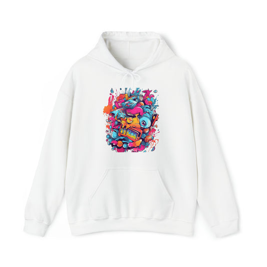 "Urban Graffiti Hoodie" - Pullover Hooded Sweatshirts Long Sleeve