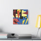 "Kandinsky's Geometry" - Framed Canvas Print Colourful Wall Art