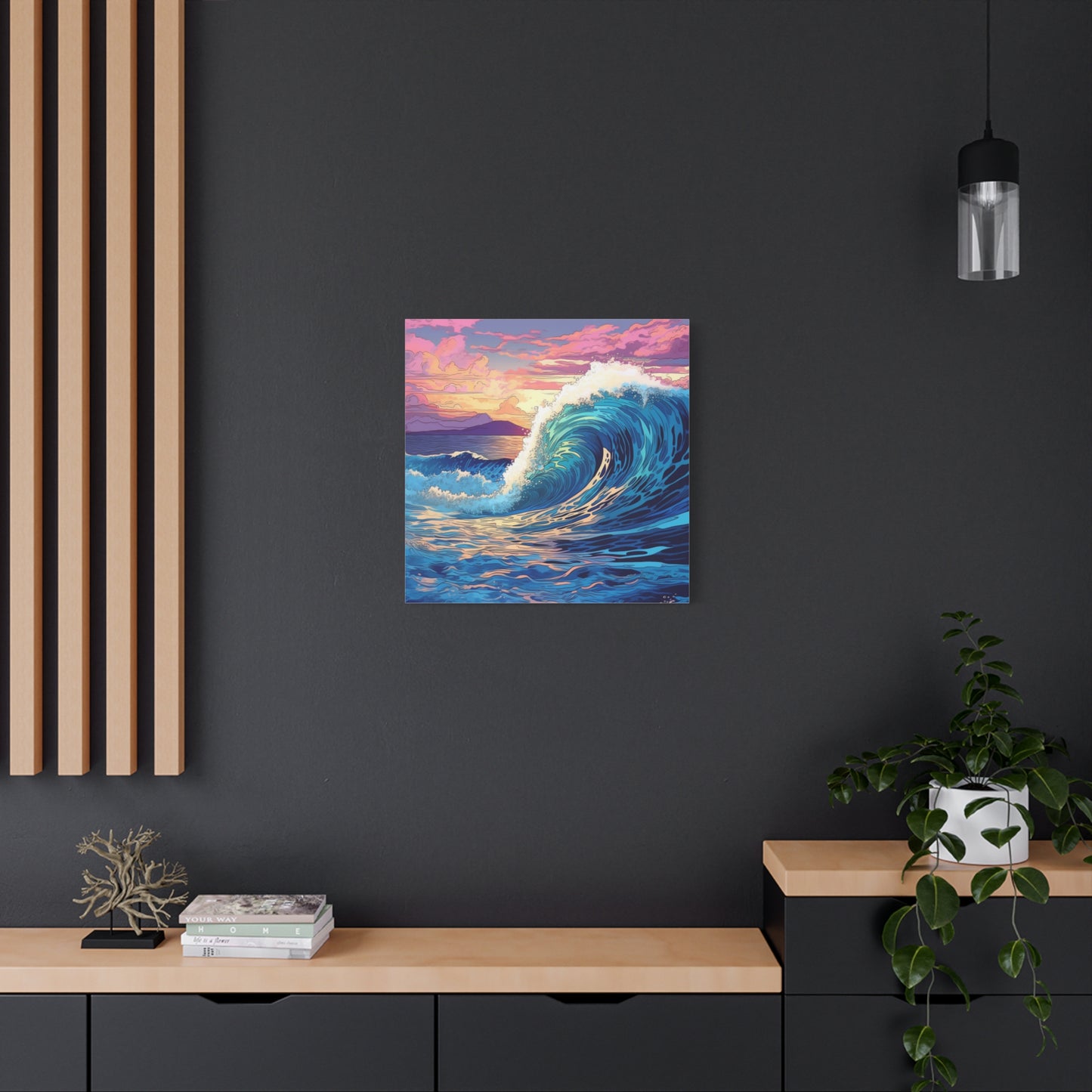 "Oceanic Swell Print" - Framed Canvas Print Colourful Wall Art