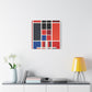 "Abstract Geometric Fusion" - Framed Canvas Print Colourful Wall Art