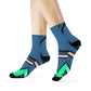 "Geometric Fusion Crew Socks: A Colorful Blend of Shapes and Lines to Elevate Your Style" - Men and Women Crew Socks Combed Athletic Sports Casual Classic