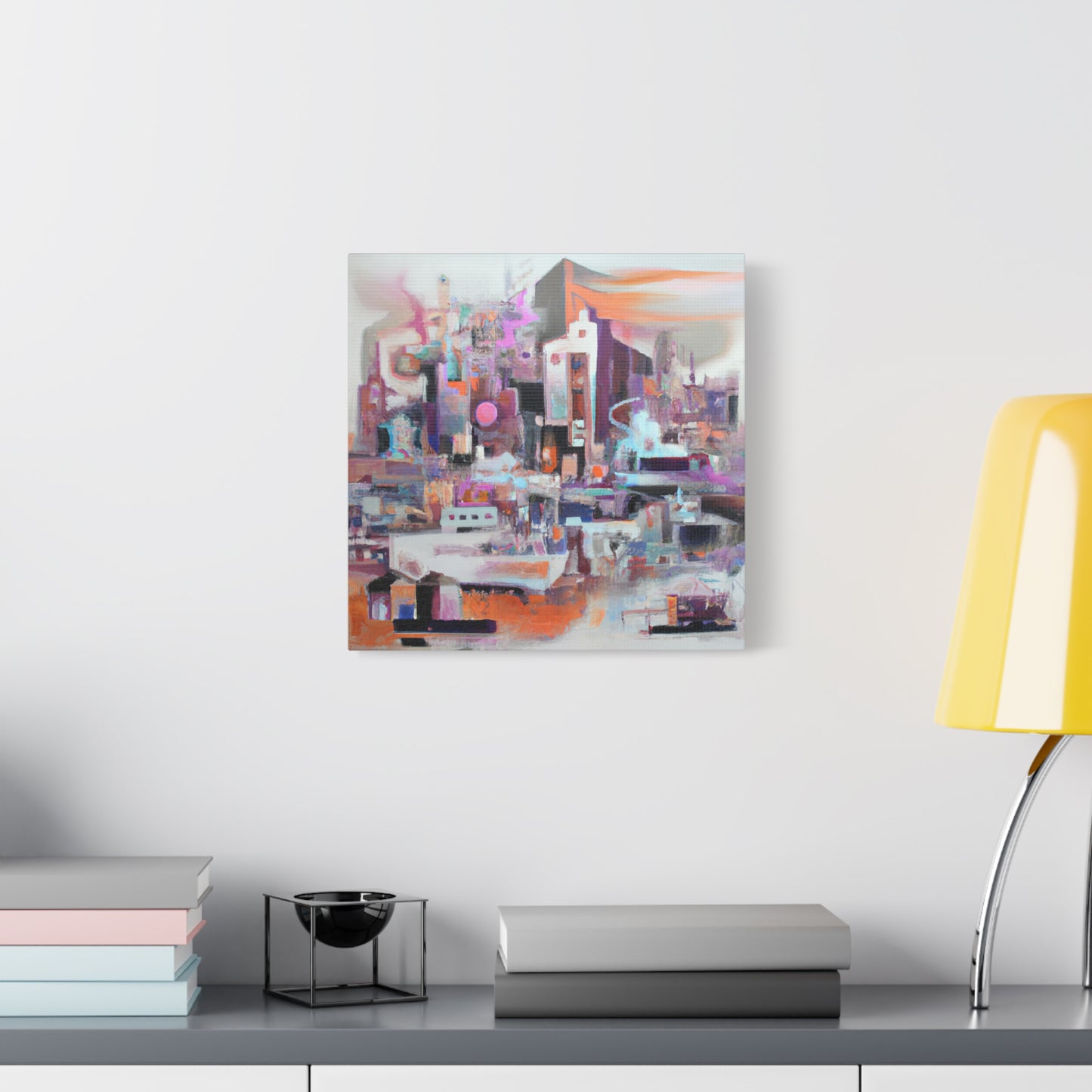 "Surreal Skyline: Abstract Harmony" - Framed Canvas Print Colourful Wall Art