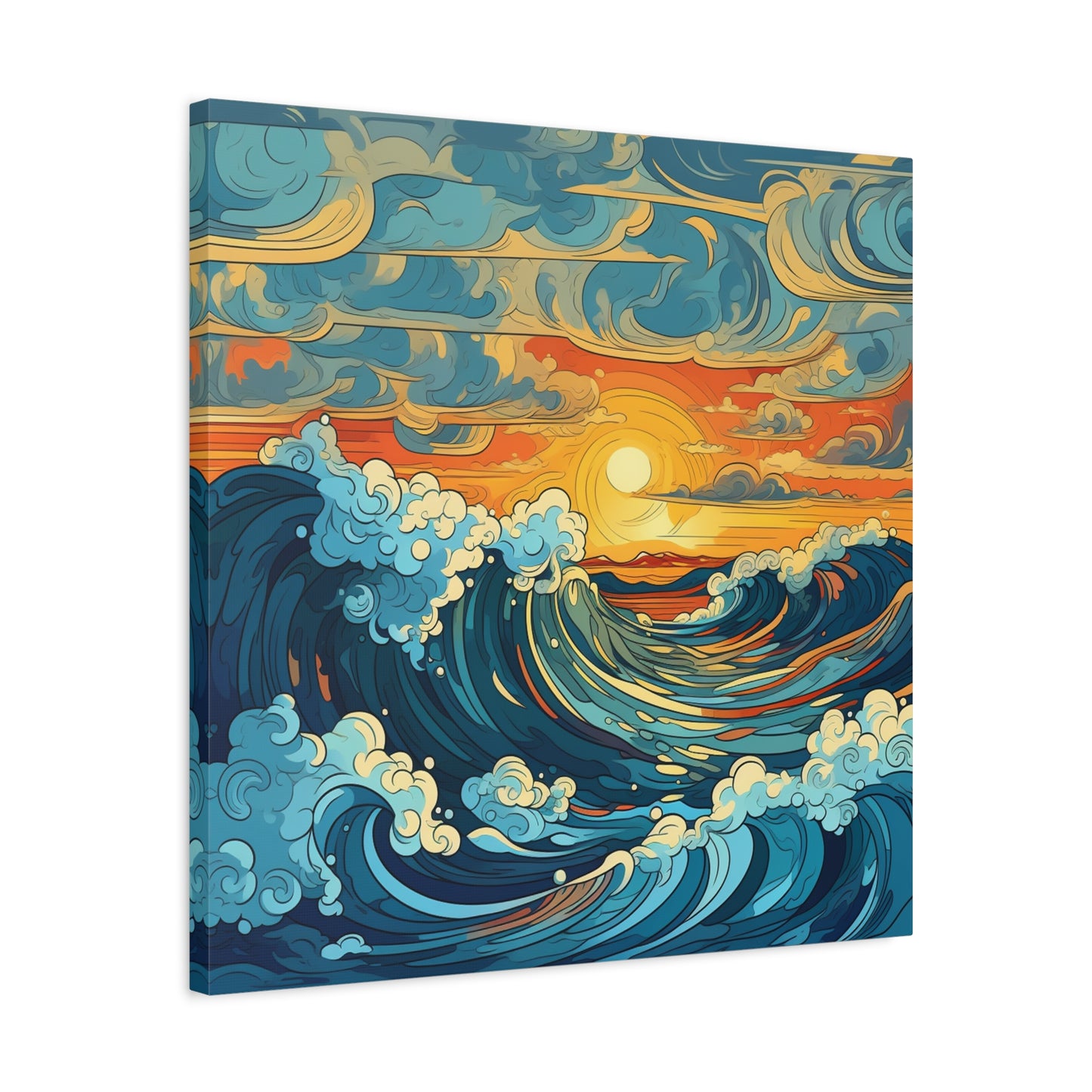 "Seaside Splash" - Framed Canvas Print Colourful Wall Art