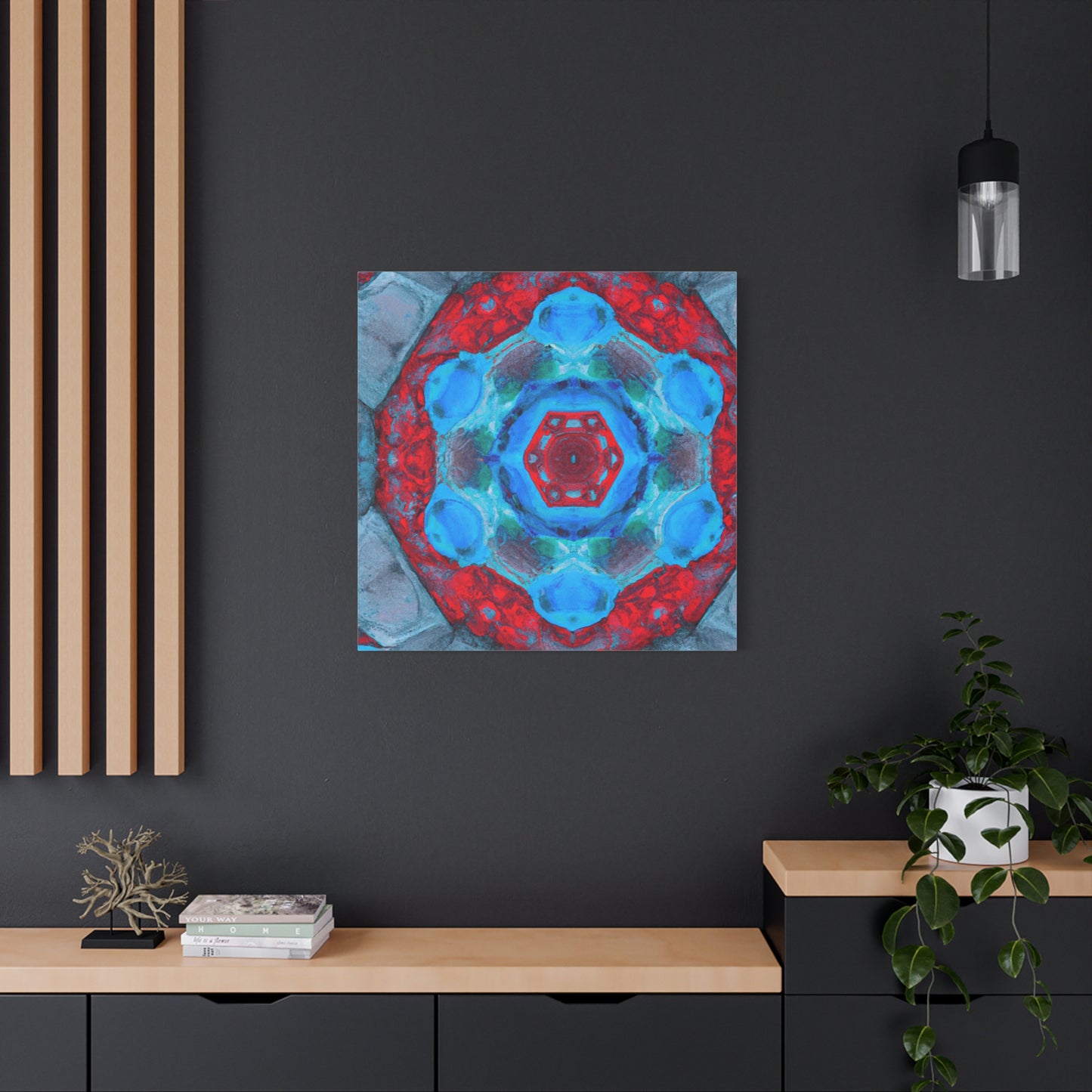 "Kaleidoscopic Dreamscape" - Framed Canvas Print Colourful Wall Art