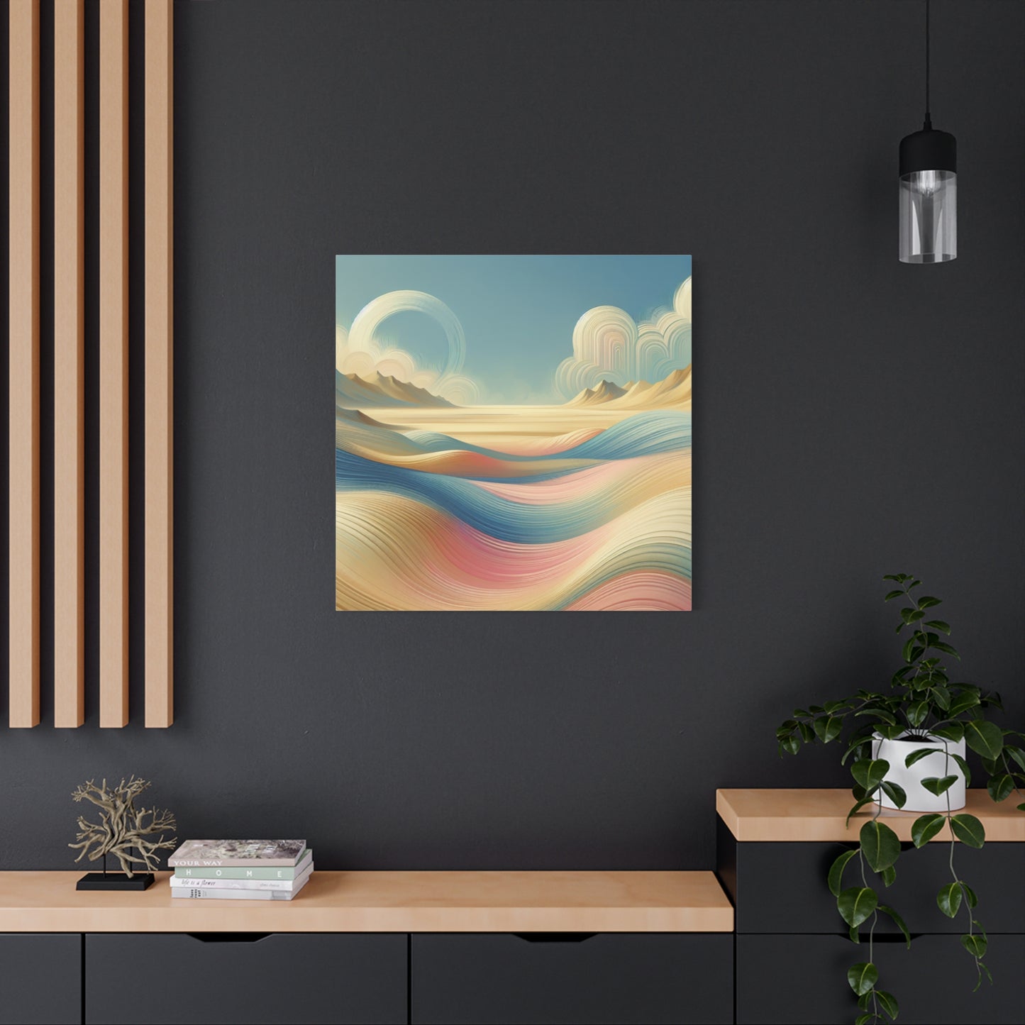 "Pastel Desert Dreams" - Framed Canvas Print Colourful Wall Art