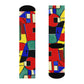 "Picasso's Prism Crew Socks: Boldly Colorful Cubism Textile Designs" - Men and Women Crew Socks Combed Athletic Sports Casual Classic