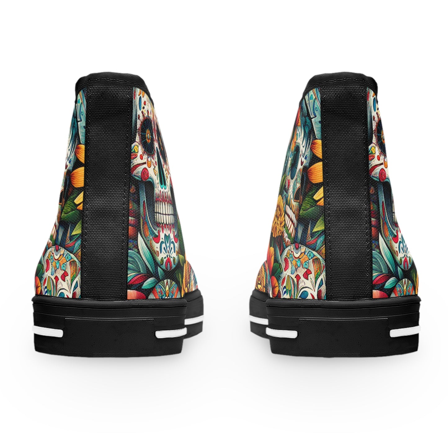 "Day of the Dead High Tops: A Vibrant and Celebratory Sneaker with Daring Skull Designs"- High Top Trainers Fashion Sneakers