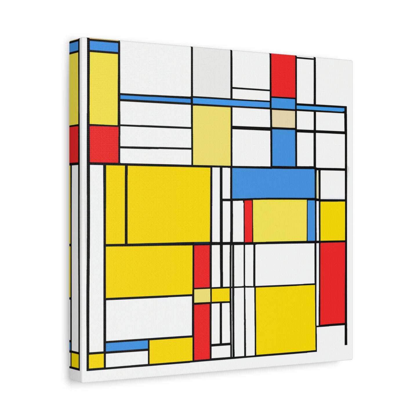 "Primary Polygonal Patterns" - Framed Canvas Print Colourful Wall Art