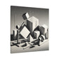"Geometric Precision" - Framed Canvas Print Colourful Wall Art