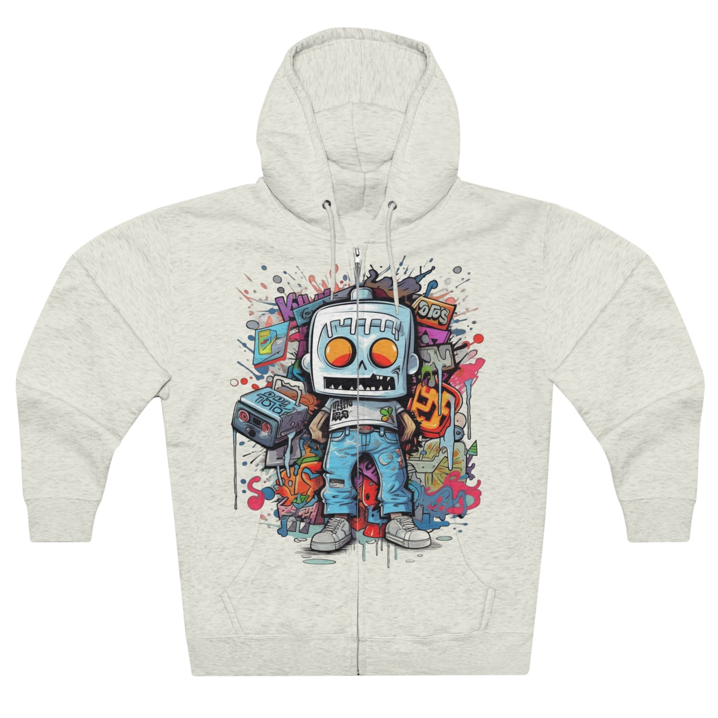 "Graffiti Hoodie" - Hoodies Zip Up Long Sleeve Fleece Sweatshirts Hoodies