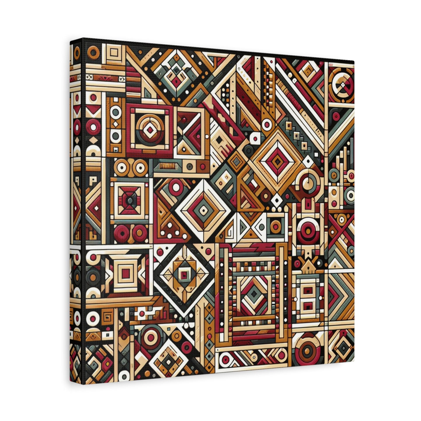 "Native Geometry" - Framed Canvas Print Colourful Wall Art
