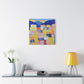 "Urban Geometry" - Framed Canvas Print Colourful Wall Art