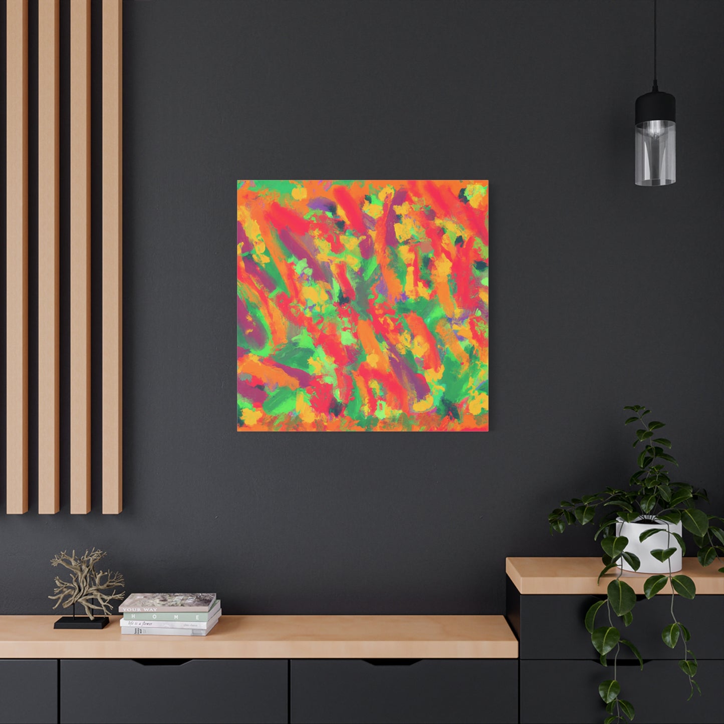 "Vibrant Office Art" - Framed Canvas Print Colourful Wall Art