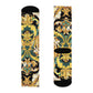 "Golden Royalty Crew Socks: Baroque-Inspired Textile with Intricate Scrolls and Florals" - Men and Women Crew Socks Combed Athletic Sports Casual Classic