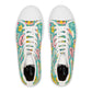 "Emoticon Couture: Whimsical High-Top Sneakers with Playful Emoji Print" - High Top Trainers Fashion Sneakers