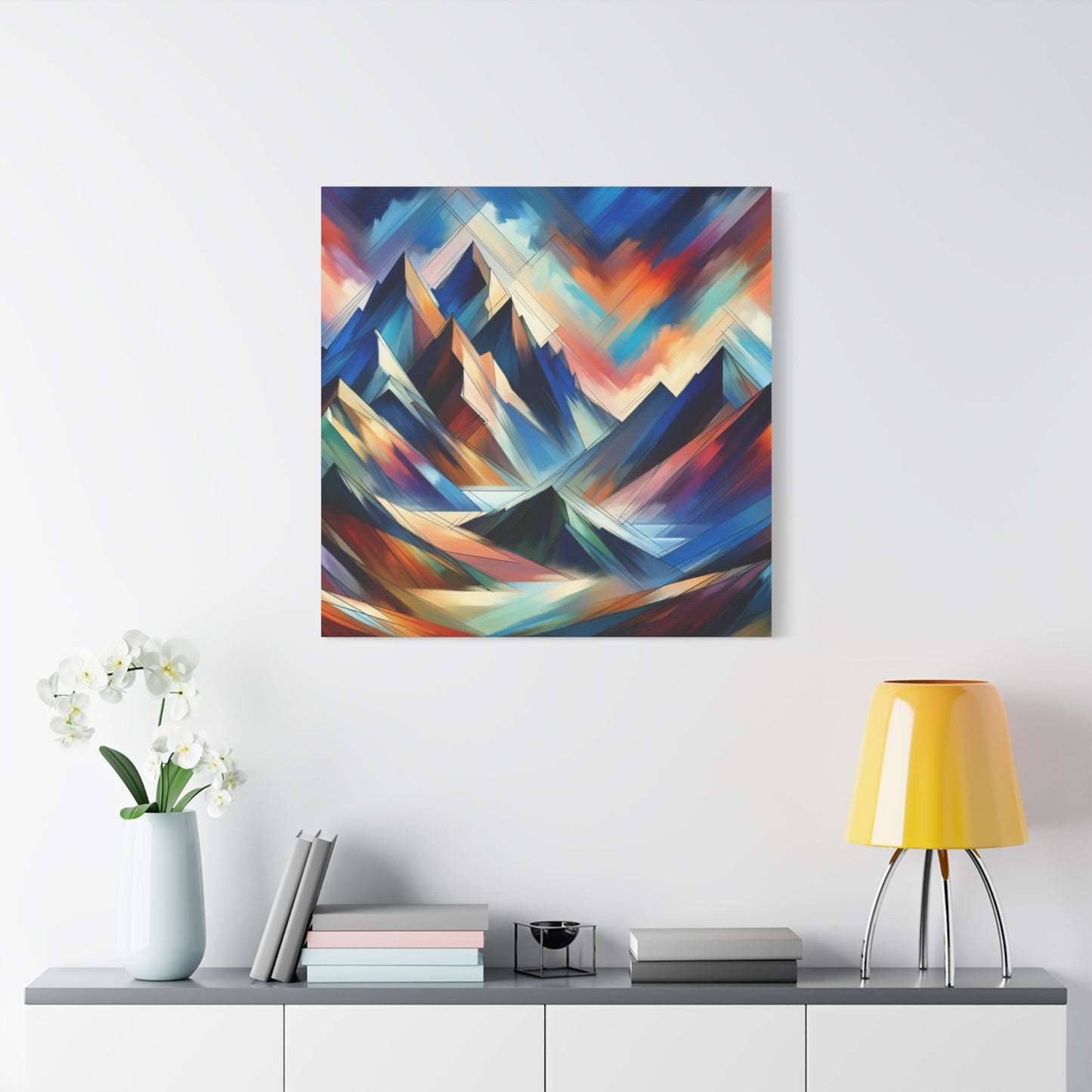 "Mystic Summit" - Framed Canvas Print Colourful Wall Art