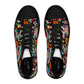 "Introducing 'Carnaval de los Muertos': The Festive High-Top Sneaker featuring a Vibrant Day of the Dead Textile Pattern. Celebrate life and culture with every- High Top Trainers Fashion Sneakers