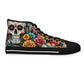 "Day of the Dead High Tops: A Vibrant and Celebratory Sneaker with Daring Skull Designs"- High Top Trainers Fashion Sneakers