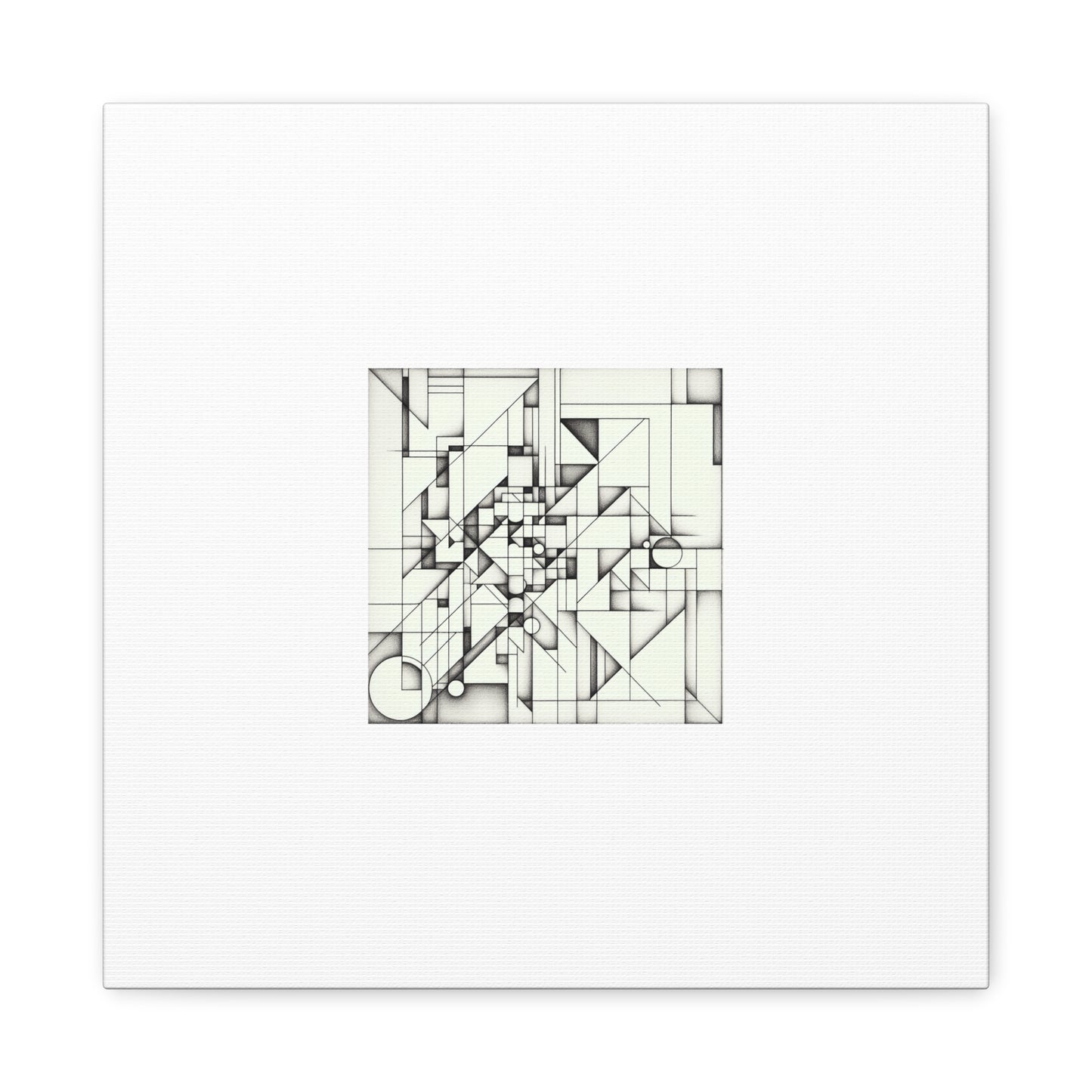 "Monochromatic Geometry" - Framed Canvas Print Colourful Wall Art