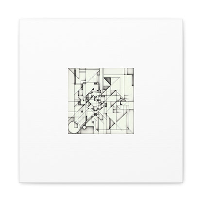"Monochromatic Geometry" - Framed Canvas Print Colourful Wall Art