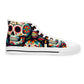 "Introducing the "Dia de los Muertos" High-Top Sneaker: Vibrant and Bold Celebratory Skulls Meet Classic Mexican Artistry. Step into the colorful traditions and vibrant energy- High Top Trainers Fashion Sneakers