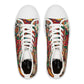 "Celebrate Life: Day of the Dead-Inspired High-Top Sneakers with Vibrant and Intricate Skull Pattern" - High Top Trainers Fashion Sneakers