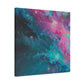 "Galactic Teal Dreams" - Framed Canvas Print Colourful Wall Art