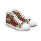 "Celebrate Life: Day of the Dead-Inspired High-Top Sneakers with Vibrant and Intricate Skull Pattern" - High Top Trainers Fashion Sneakers