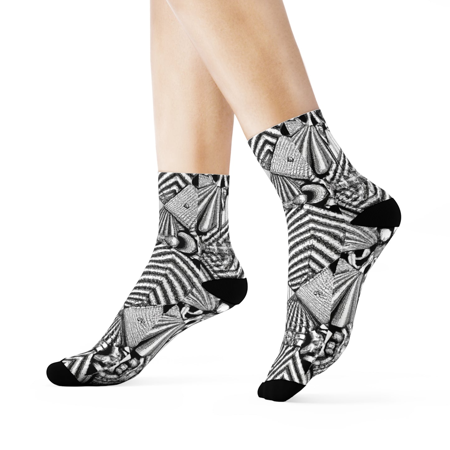 "Escher Euphoria: Optical Illusion Crew Socks for the Mind-Bending Fashionista" - Men and Women Crew Socks Combed Athletic Sports Casual Classic