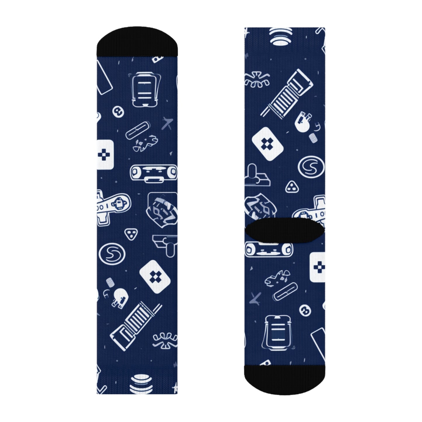 "Emoji Mania: Playful & Whimsical Crew Socks with Charming Characters and Adorable Patterns for Fun and Fashionable Feet!" - Men and Women Crew Socks Combed Athletic Sports Casual Classic