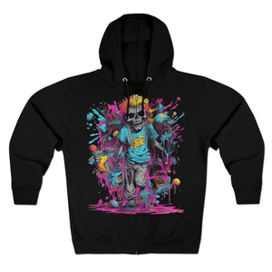 "Graffiti Splash Hoodie" - Hoodies Zip Up Long Sleeve Fleece Sweatshirts Hoodies