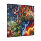 "Jewel Garden Abstract" - Framed Canvas Print Colourful Wall Art