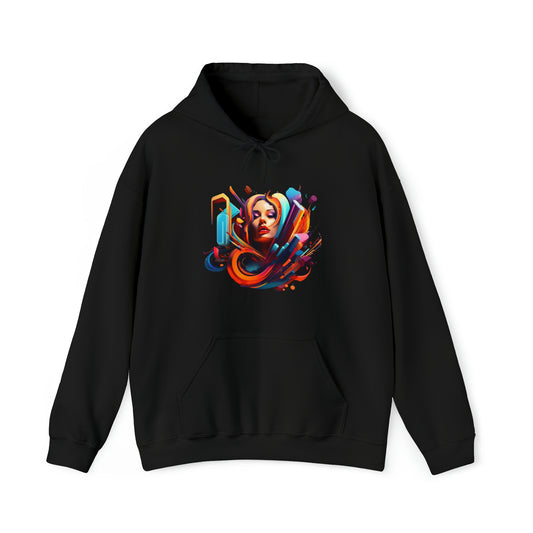 "Graffiti-Cozy Hoodie" - Pullover Hooded Sweatshirts Long Sleeve