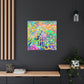 "Fluttering Bazaar Bliss" or "Butterfly Bazaar Fusion" - Framed Canvas Print Colourful Wall Art