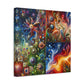 "Jewel Garden Abstract" - Framed Canvas Print Colourful Wall Art