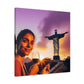 "Brasileira Sunset Serenity" - Framed Canvas Print Colourful Wall Art