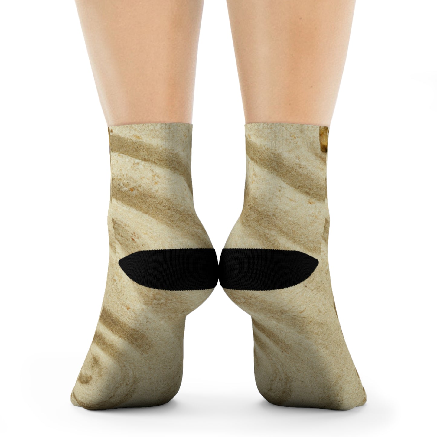 "Tranquil Soles: Zen-Inspired Crew Socks with Serene Raked Sand Patterns and Earthy Stone Motifs" - Men and Women Crew Socks Combed Athletic Sports Casual Classic