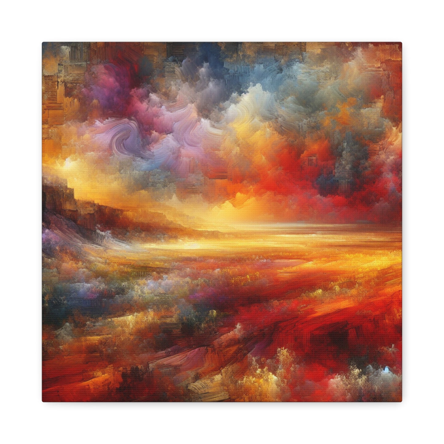 "Vibrant Earthscape" - Framed Canvas Print Colourful Wall Art