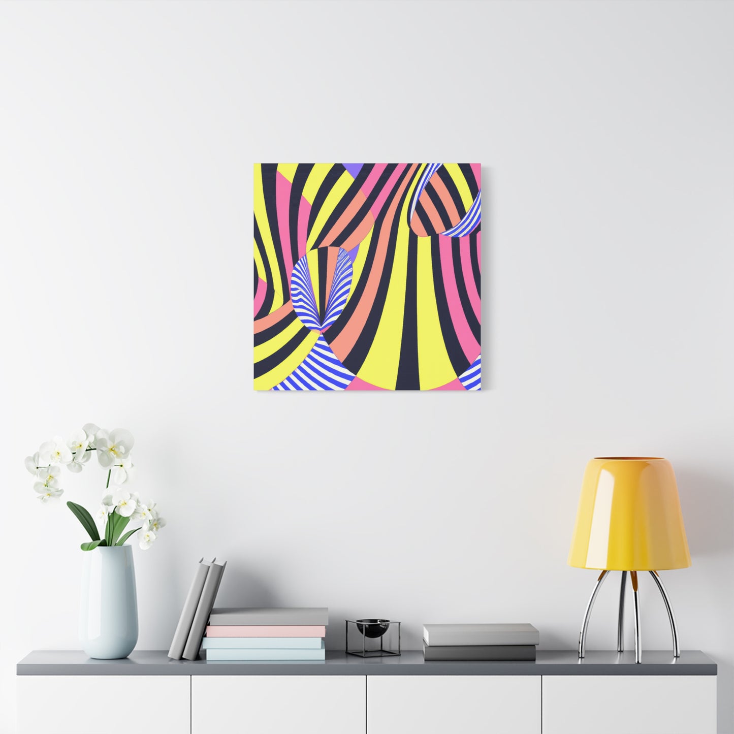 "Trippy Op Art" - Framed Canvas Print Colourful Wall Art