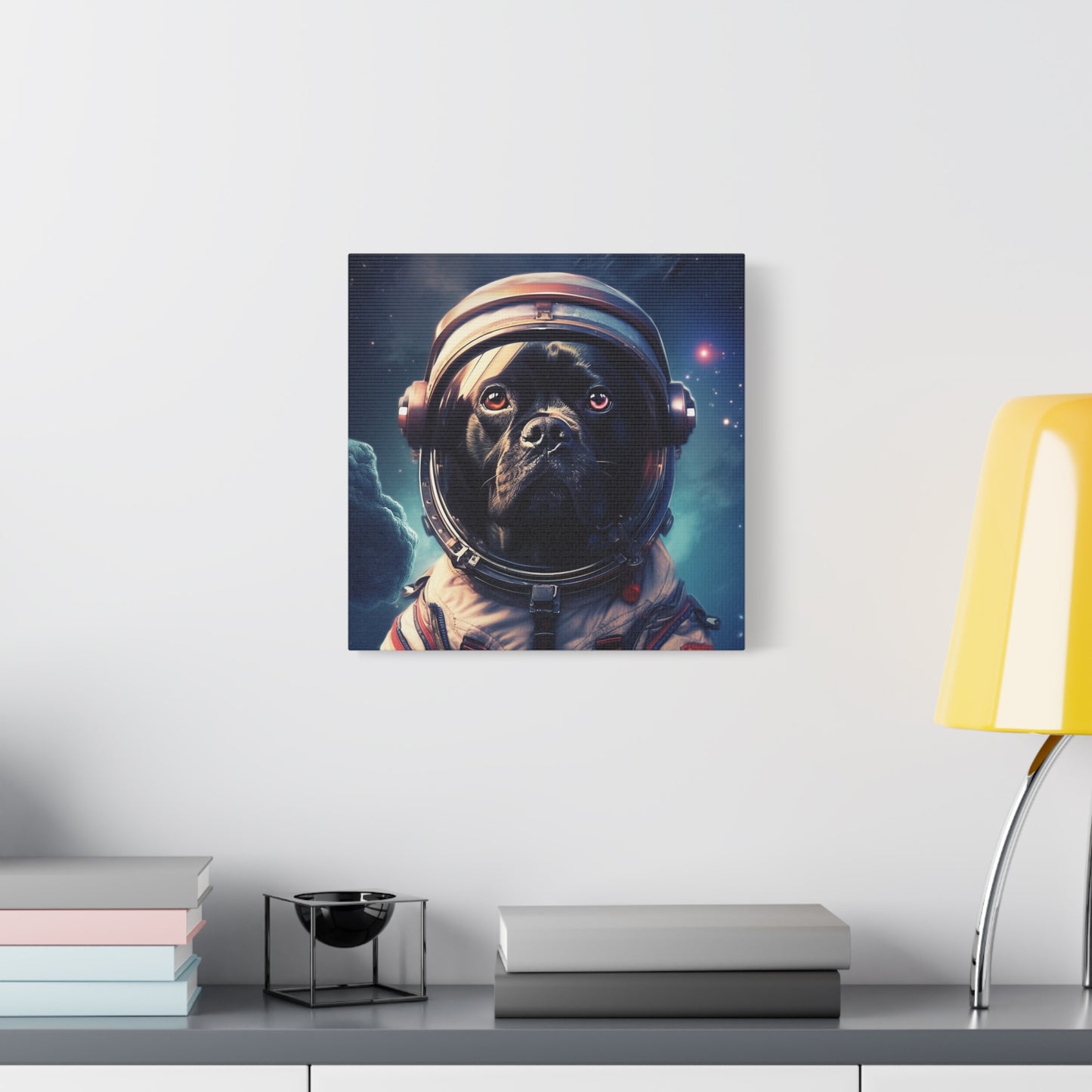 "Paws in Space" - Framed Canvas Print Colourful Wall Art